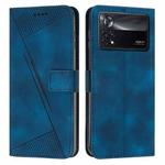 For Xiaomi Poco X4 Pro 5G Dream Triangle Leather Phone Case with Lanyard(Blue)