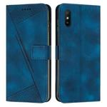 For Xiaomi Redmi 9A Dream Triangle Leather Phone Case with Lanyard(Blue)