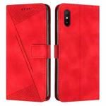 For Xiaomi Redmi 9A Dream Triangle Leather Phone Case with Lanyard(Red)