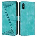 For Xiaomi Redmi 9A Dream Triangle Leather Phone Case with Lanyard(Green)