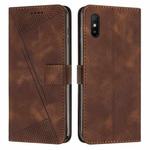 For Xiaomi Redmi 9A Dream Triangle Leather Phone Case with Lanyard(Brown)