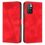 For Xiaomi Redmi 10 / 10 Prime Dream Triangle Leather Phone Case with Lanyard(Red)