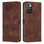 For Xiaomi Redmi 10 / 10 Prime Dream Triangle Leather Phone Case with Lanyard(Brown)