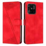 For Xiaomi Redmi 10C Dream Triangle Leather Phone Case with Lanyard(Red)