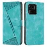 For Xiaomi Redmi 10C Dream Triangle Leather Phone Case with Lanyard(Green)