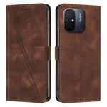 For Xiaomi Redmi 11A / 12C Dream Triangle Leather Phone Case with Lanyard(Brown)