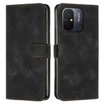 For Xiaomi Redmi 11A / 12C Dream Triangle Leather Phone Case with Lanyard(Black)