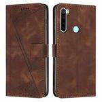 For Xiaomi Redmi Note 8 Dream Triangle Leather Phone Case with Lanyard(Brown)