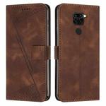 For Xiaomi Redmi Note 9 / 10X Dream Triangle Leather Phone Case with Lanyard(Brown)