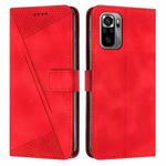 For Xiaomi Redmi Note 10 4G / Note 10S Dream Triangle Leather Phone Case with Lanyard(Red)
