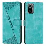 For Xiaomi Redmi Note 10 4G / Note 10S Dream Triangle Leather Phone Case with Lanyard(Green)