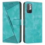 For Xiaomi Redmi Note 10 5G / Note 10T 5G Dream Triangle Leather Phone Case with Lanyard(Green)