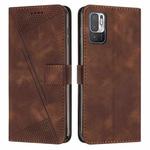 For Xiaomi Redmi Note 10 5G / Note 10T 5G Dream Triangle Leather Phone Case with Lanyard(Brown)