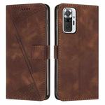 For Xiaomi Redmi Note 10 Pro / Note 10 Pro Max Dream Triangle Leather Phone Case with Lanyard(Brown)