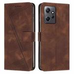 For Xiaomi Redmi Note 12 4G Global Dream Triangle Leather Phone Case with Lanyard(Brown)
