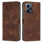 For Xiaomi Redmi Note 12 5G Global Dream Triangle Leather Phone Case with Lanyard(Brown)