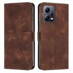 For Xiaomi Redmi Note 12 Pro 4G Global Dream Triangle Leather Phone Case with Lanyard(Brown)