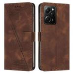 For Xiaomi Redmi Note 12 Pro Speed Dream Triangle Leather Phone Case with Lanyard(Brown)