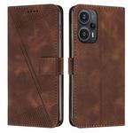 For Xiaomi Redmi Note 12 Turbo Dream Triangle Leather Phone Case with Lanyard(Brown)