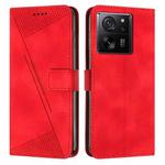 For Xiaomi 13T / Xiaomi 13T Pro Dream Triangle Leather Phone Case with Lanyard(Red)