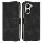 For Xiaomi Redmi 13C Dream Triangle Leather Phone Case with Lanyard(Black)