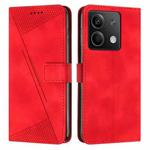 For Xiaomi Redmi Note 13 Dream Triangle Leather Phone Case with Lanyard(Red)