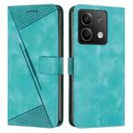 For Xiaomi Redmi Note 13 Dream Triangle Leather Phone Case with Lanyard(Green)