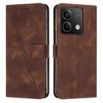 For Xiaomi Redmi Note 13 Dream Triangle Leather Phone Case with Lanyard(Brown)