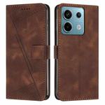 For Xiaomi Redmi Note 13 Pro 5G Dream Triangle Leather Phone Case with Lanyard(Brown)