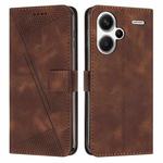 For Xiaomi Redmi Note 13 Pro+ Dream Triangle Leather Phone Case with Lanyard(Brown)