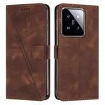 For Xiaomi 14 Dream Triangle Leather Phone Case with Lanyard(Brown)