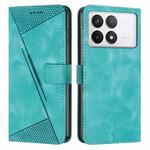 For Xiaomi Redmi K70E Dream Triangle Leather Phone Case with Lanyard(Green)