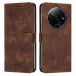 For Xiaomi Redmi A3 Dream Triangle Leather Phone Case with Lanyard(Brown)