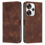 For Xiaomi Redmi Turbo 3 Dream Triangle Leather Phone Case with Lanyard(Brown)