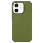 For iPhone 12 mini Liquid Silicone Phone Case(Pine Green)