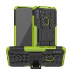 For Samsung Galaxy A11（US Version）Tire Texture Shockproof TPU+PC Protective Case with Holder(Green)