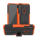 For Samsung Galaxy A11（US Version）Tire Texture Shockproof TPU+PC Protective Case with Holder(Orange)