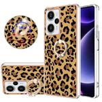 For Xiaomi Poco F5 / Redmi Note 12 Turbo Electroplating Dual-side IMD Phone Case with Ring Holder(Leopard Print)