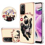 For Xiaomi Redmi Note 12S 4G Electroplating Dual-side IMD Phone Case with Ring Holder(Lucky Dog)