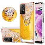 For Xiaomi Redmi Note 12S 4G Electroplating Dual-side IMD Phone Case with Ring Holder(Draft Beer)