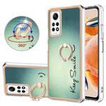 For Xiaomi Redmi Note 12 Pro 4G Global Electroplating Dual-side IMD Phone Case with Ring Holder(Smile)