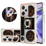 For Xiaomi Redmi Note 12 Pro+ Global Electroplating Dual-side IMD Phone Case with Ring Holder(Retro Radio)