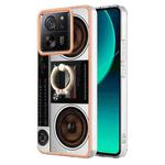 For Xiaomi 13T / 13T Pro Electroplating Dual-side IMD Phone Case with Ring Holder(Retro Radio)