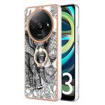 For Xiaomi Redmi A3 Electroplating Dual-side IMD Phone Case with Ring Holder(Totem Elephant)