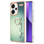 For Xiaomi Redmi Note 13 Pro+ 5G Electroplating Dual-side IMD Phone Case with Ring Holder(Smile)