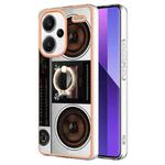 For Xiaomi Redmi Note 13 Pro+ 5G Electroplating Dual-side IMD Phone Case with Ring Holder(Retro Radio)