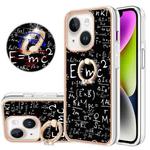 For iPhone 15 Plus Electroplating Dual-side IMD Phone Case with Ring Holder(Equation)