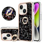 For iPhone 15 Electroplating Dual-side IMD Phone Case with Ring Holder(Equation)
