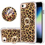 For iPhone SE 2022 / SE 2020 / 8 Electroplating Dual-side IMD Phone Case with Ring Holder(Leopard Print)