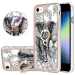 For iPhone SE 2022 / SE 2020 / 8 Electroplating Dual-side IMD Phone Case with Ring Holder(Totem Elephant)